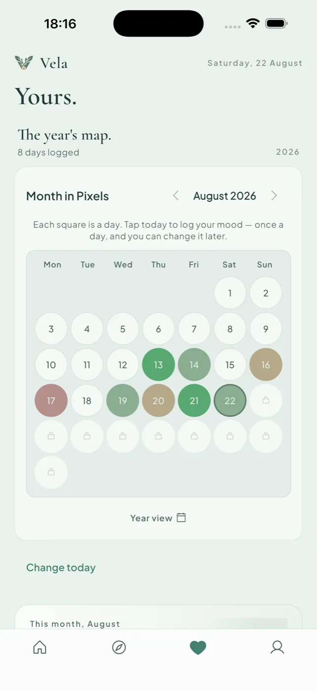 Vela — Mood screen